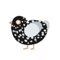 obscurity, a sable and mist chicken with a speckle pattern