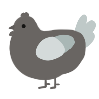A grey and silver chicken