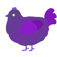 A overcast and violet chicken with a lace pattern
