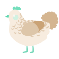 A cream and beige chicken with a half-lace pattern
