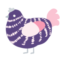 A overcast and rose chicken with a bar pattern