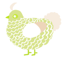 A lemon and cream chicken with a lace pattern