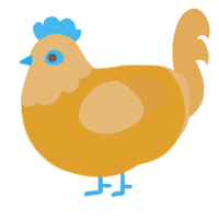 A ochre and orange chicken with a head pattern