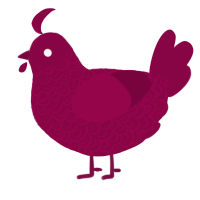 A maroon chicken with a double-lace pattern