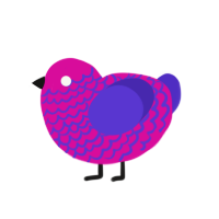 maybe, a fuchsia and indigo chicken with a lace pattern