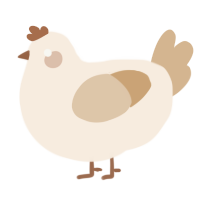 A cream and beige chicken
