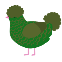 A leaf and olive chicken with a lace pattern