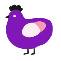 A violet and rose chicken