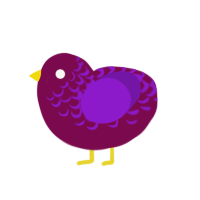 Homura Akemi, a sable and violet chicken with a half-lace pattern