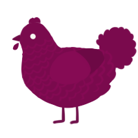 A wine chicken with a lace pattern