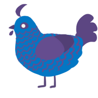 A sapphire and overcast chicken with a lace pattern