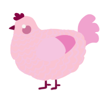 A rose and pink chicken with a lace pattern