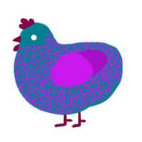 A sea and amethyst chicken with a double-lace pattern