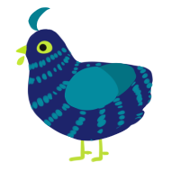 A navy and sea chicken with a bar pattern