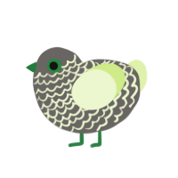 (unnamed), a grey and apple chicken with a lace pattern