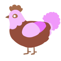 A russet and lavender chicken with a head pattern