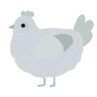 A mist and silver chicken with a lace pattern