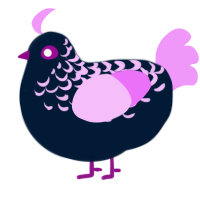 A tumblr and lavender chicken with a half-lace pattern