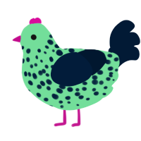 A spring and tumblr chicken with a speckle pattern