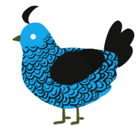 A sky and black chicken with a double-lace pattern
