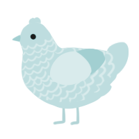 A aqua chicken with a lace pattern