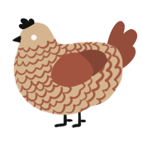 A beige and russet chicken with a lace pattern