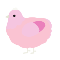 A rose and pink chicken with a head pattern