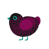 Rave Maeve, a sable and wine chicken with a lace pattern