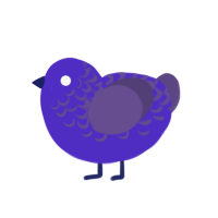 xray, a indigo and overcast chicken with a half-lace pattern