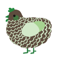 A bark and gluppy chicken with a lace pattern