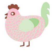 A rose and gluppy chicken with a lace pattern