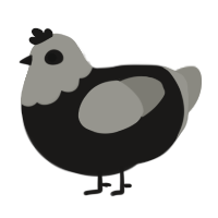A sable and ash chicken with a head pattern
