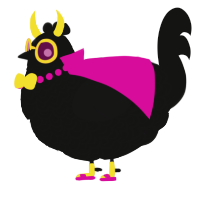 A black chicken with a double-lace pattern