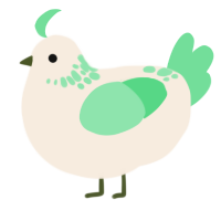 A cream and spring chicken with a neck-speckle pattern