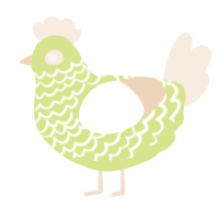 A lemon and cream chicken with a lace pattern