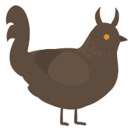 A bark chicken with a neck-speckle pattern