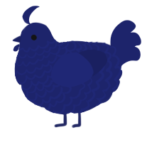 A navy chicken with a lace pattern