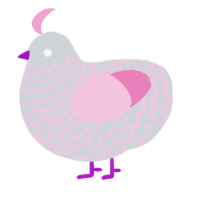 A mist and pink chicken with a lace pattern