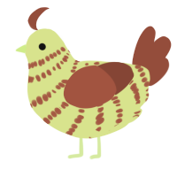 A lemon and russet chicken with a bar pattern