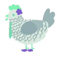 A sable and bark chicken with a lace pattern