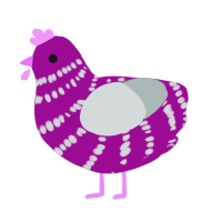 A plum and silver chicken with a bar pattern