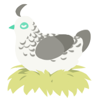 A white and ash chicken with a half-lace pattern