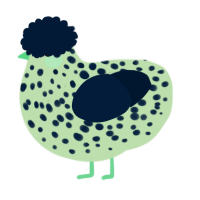 A gluppy and tumblr chicken with a speckle pattern