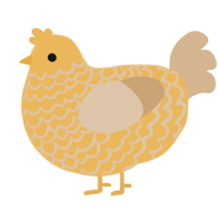 A honey and beige chicken with a lace pattern