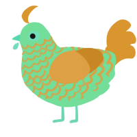 A spring and orange chicken with a lace pattern