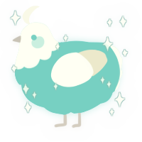 A aqua and white chicken with a head pattern