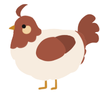 A cream and russet chicken with a head pattern