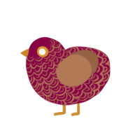 Autumn, a maroon and brown chicken with a double-lace pattern