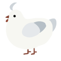 A white and mist chicken