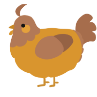 A orange and brown chicken with a head pattern